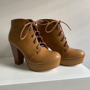 Brown Platform Booties